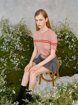 カラーラインツイストニット / Color Line Twisted Knit (Pink)