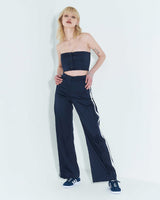 ローエッジボタンチューブトップ / Raw Edge Button Tube Top _ Navy