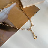ボールドハート淡水パールネックレス2ウェイYチョーカーネックレス/hay Bold Heart Fresh Water Pearl Necklace Two Way y Choker Necklace