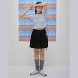 Kairo pleats skirt (black) (6684261974134)