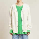 Vネックワッフルカーディガン/DAMP V-NECK WAFFLE CARDIGAN_IVORY