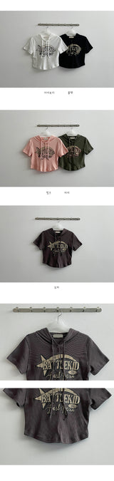 ファストスナップフード半袖Tシャツ/ Fast Snap Hooded Short Sleeve Tee