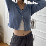 フロップ フード リブ 2ボタン カーディガン/flop hood ribbed two-button cardigan