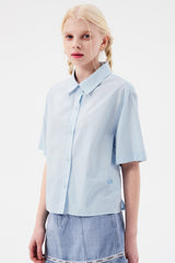 モノチェリークロップショートスリーブシャツ / MONO CHERRY CROP SHORT SLEEVE SHIRT [SKY]