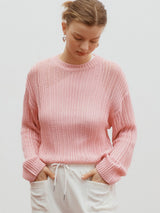 シアリブニット/Sheer ribbed knit - Cherry blossom