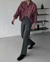 ポーニングチェッククロップカッティングシャツ