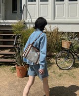 クロップデニムシャツ / crop denim shirt