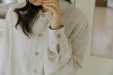 リネンパッチシャツ / unisex linen patch shirts natural