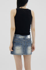 シンプルリブドスリーブレス / Simple Ribbed sleeveless (2color)
