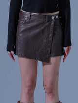 Pigment Vintage Vegan Leather SKIRT (BR)