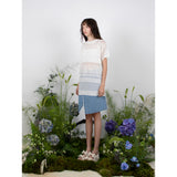 リネンストライプニットトップ / LINEN STRIPE KNIT TOP - WHITE