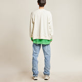 Vネックワッフルカーディガン/DAMP V-NECK WAFFLE CARDIGAN_IVORY