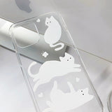 キュートアクトキャットホワイトフォーンケース