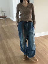 Haisley collar v-neck Knit