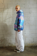 コージーフーデッドアノラックジャケット/BSR2223FWJK087 COZY HOODED ANORAK JACKET HOLOGRAM BLUE