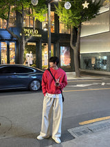 ロイドダブルサイドマルチファンクションオーバーサイズフィットスウェットシャツ / Lloyd's double sided multifunctional oversized fit sweatshirt (12 colors)