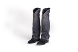 デニムレッグウォーマー / DENIM LEG WARMER (BLACK)