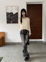 アネスシースルーストラップフリルブラウス / Anes see-through strap frill blouse