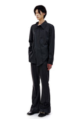 LEATHER STRAP TAILORED PANTS (CHARCOAL) (6654715560054)