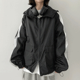 イズラインカラードフードウィンドブレーカー / is line colored hooded windbreaker