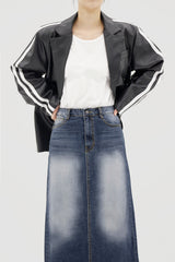 ホワイトラインレザージャケット / white line leather jacket
