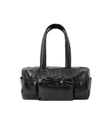 glossy ribbon duffle bag_black