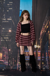 クロシェニットスカート / CROCHET KNIT SK (BURGUNDY)