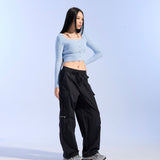 SQUARE NECK CROP CARDIGAN (SKY BLUE)