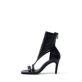 Side Cut-Out Open Toe Heel(Black)