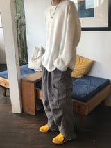 Hairy round knit t