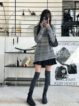 ボカシウェーブルーズニット/Bokashi weave loose knit