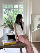 Tyra Pink Two Way Jogger Wide Cargo Pants
