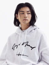 スーパーノーマルバルーンオーバーフリースフーディー( White Melange)