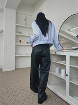 レザーストレートトラウザーズ / leather straight trousers