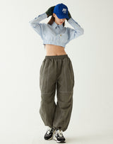 イエロータップクロップシャツ/YELLOW TAP CROP SHIRT LIGHT BLUE