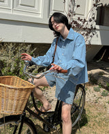 クロップデニムシャツ / crop denim shirt