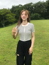 アデリンストライプジップアップ