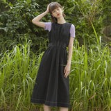 リネンステッチレイヤードドレス/[LINE] Linen Stitch Layered Dress