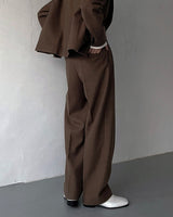 CRシャッフルツータックウールワイドパンツ (3 colors)
