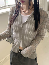 Porea 2WAY Overfit Knitwear hoodie Cardian