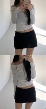 Uel Boat Neck Shirring T (3color)