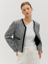 Tweed classic jacket - Gray (6682467762294)
