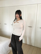 Pepo O-Ring Slit Warmer Long Sleeve T-Shirt