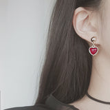 Burgundy Heart Earring and Choker Set