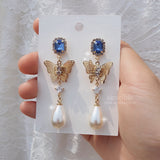 バタフライクイーンイヤリング / Blue Butterfly Queen Earring