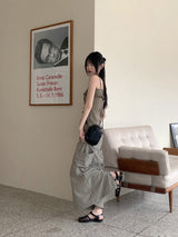 Newpeoson Ruffle Wave Strap Cropped Sleeveless