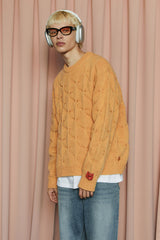 EMBOSSING CLOVER KNIT / SALMON