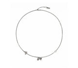 Mixed Mini Pleated Ribbon Necklace (Antique Silver)