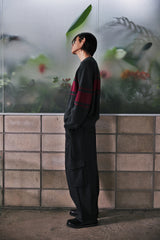 COLOR-LINE 7G KNIT CREW-NECK (Charcoal) / カラーラインニットクルーネック