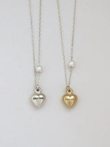 ハートパールネックレス (14k gold)